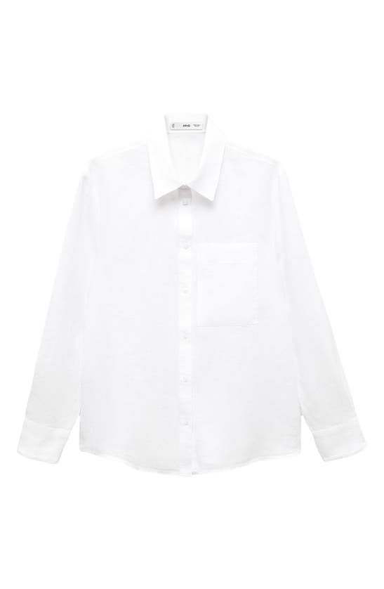 Shop Mango Lino Linen Shirt In Off White