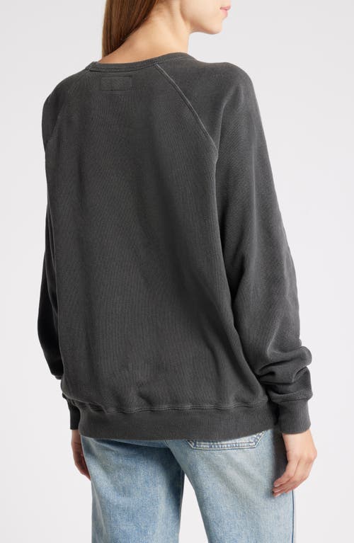 Shop The Great . The College Bear Cotton Graphic Sweatshirt In Washed Black