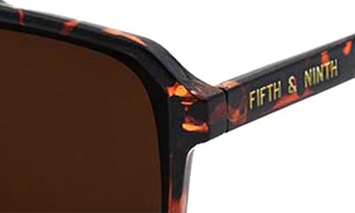 Fifth & Ninth Lagos 58m Polarized Aviator Sunglasses In Torte/brown