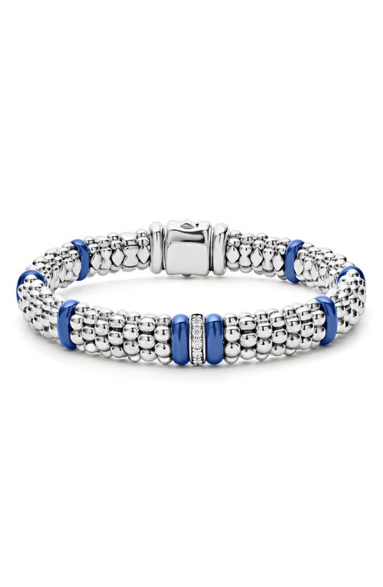 Shop Lagos Set Of 3 Caviar Beaded Bracelets In Blue