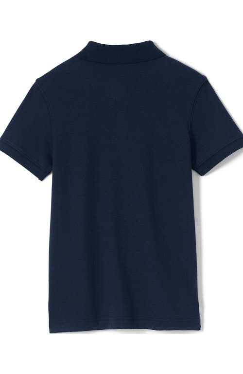 Shop Lands' End School Uniform Kids Short Sleeve Tailored Fit Interlock Polo Shirt In Classic Navy