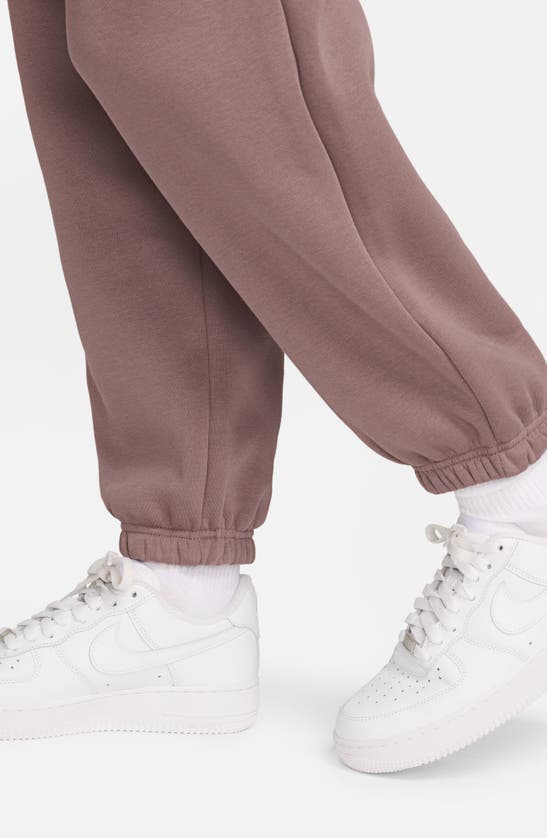 Shop Nike Phoenix Oversize Fleece Sweatpants In Smokey Mauve/ Black