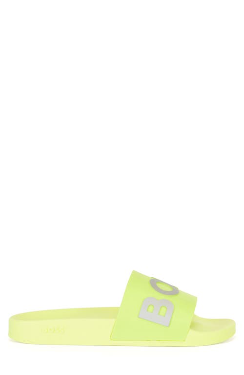 Hugo Boss Boss Bay Slide Sandal In Light/pastel Yellow