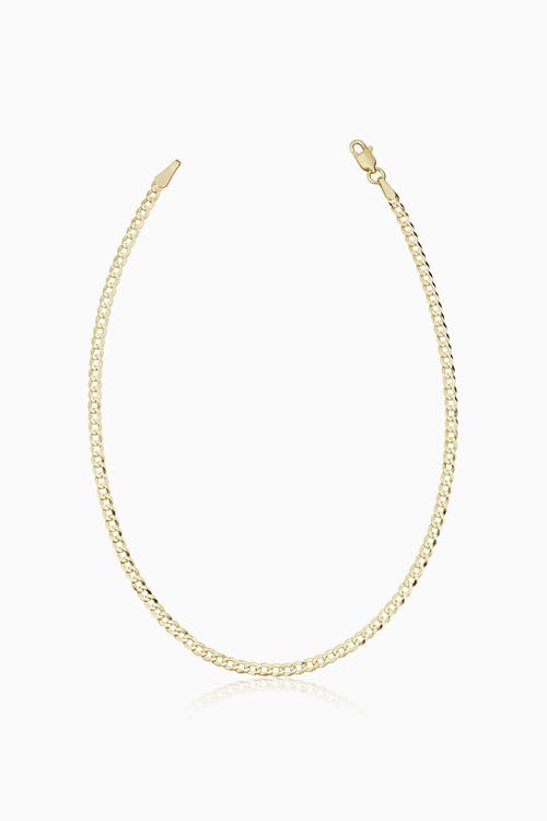 Shop Oradina 10k Gold Carmine Curb Petite Anklet In Yellow Gold