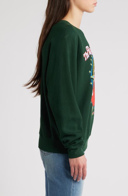 Shop Daydreamer Rolling Stones Fleece Graphic Sweatshirt In Vintage Green