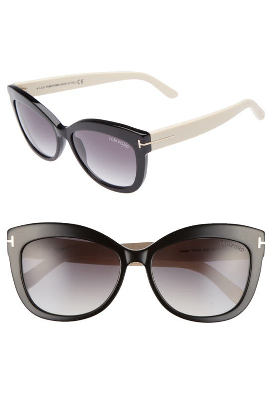 Tom Ford Alistair 56mm Gradient Sunglasses In Black/ Gradient Smoke