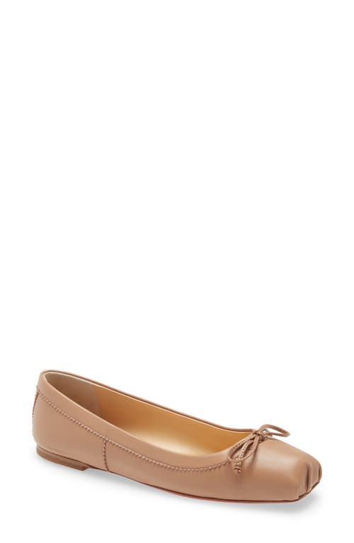 Mamadrague Square Toe Ballet Flat in Nude