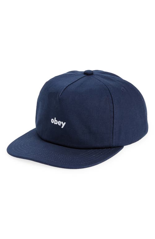 Obey Logo Snapback Baseball Cap in Mild Navy at Nordstrom