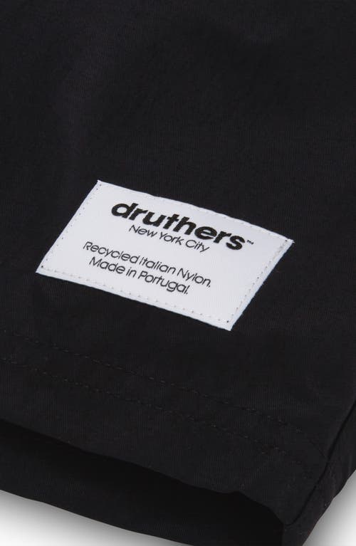 Druthers Nyc Italian Recycled Nylon Swim Trunk In Black