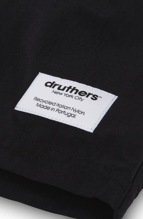 Shop Druthers Nyc Italian Recycled Nylon Swim Trunk In Black