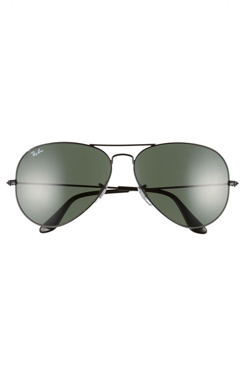 Ray Ban Ray-ban 62mm Aviator Sunglasses In Black/green Solid