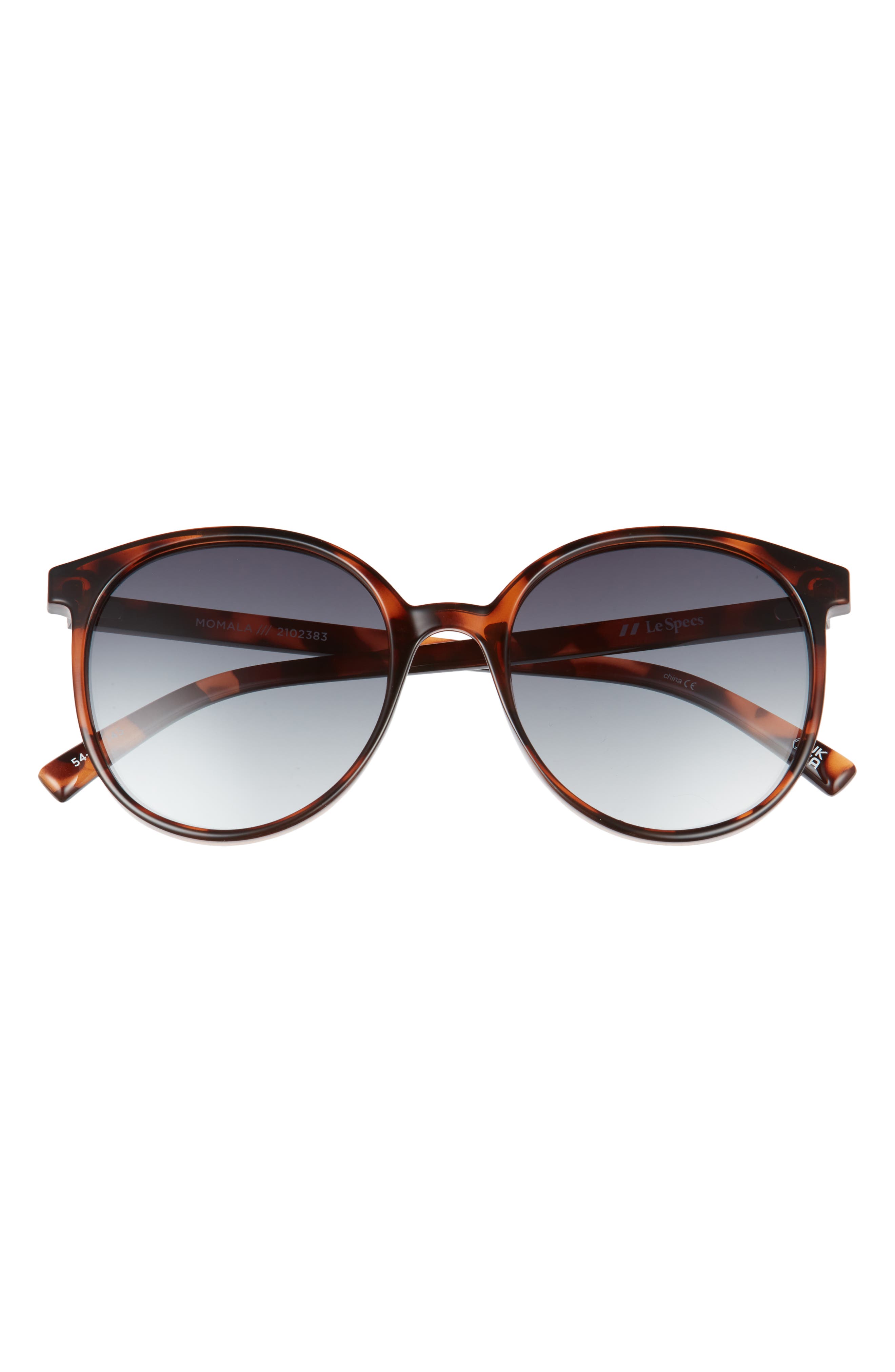 Le Specs Momala 54mm Round Sunglasses in Tort /Deep Smoke Grad at Nordstrom