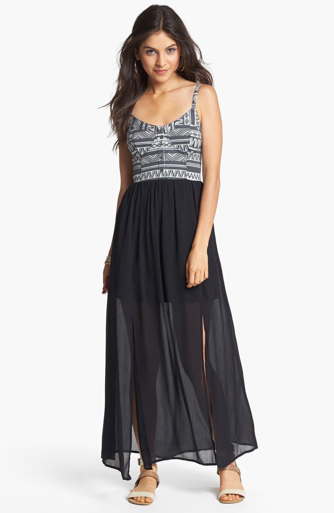 Fire Bustier Maxi Dress (Juniors) Nordstrom
