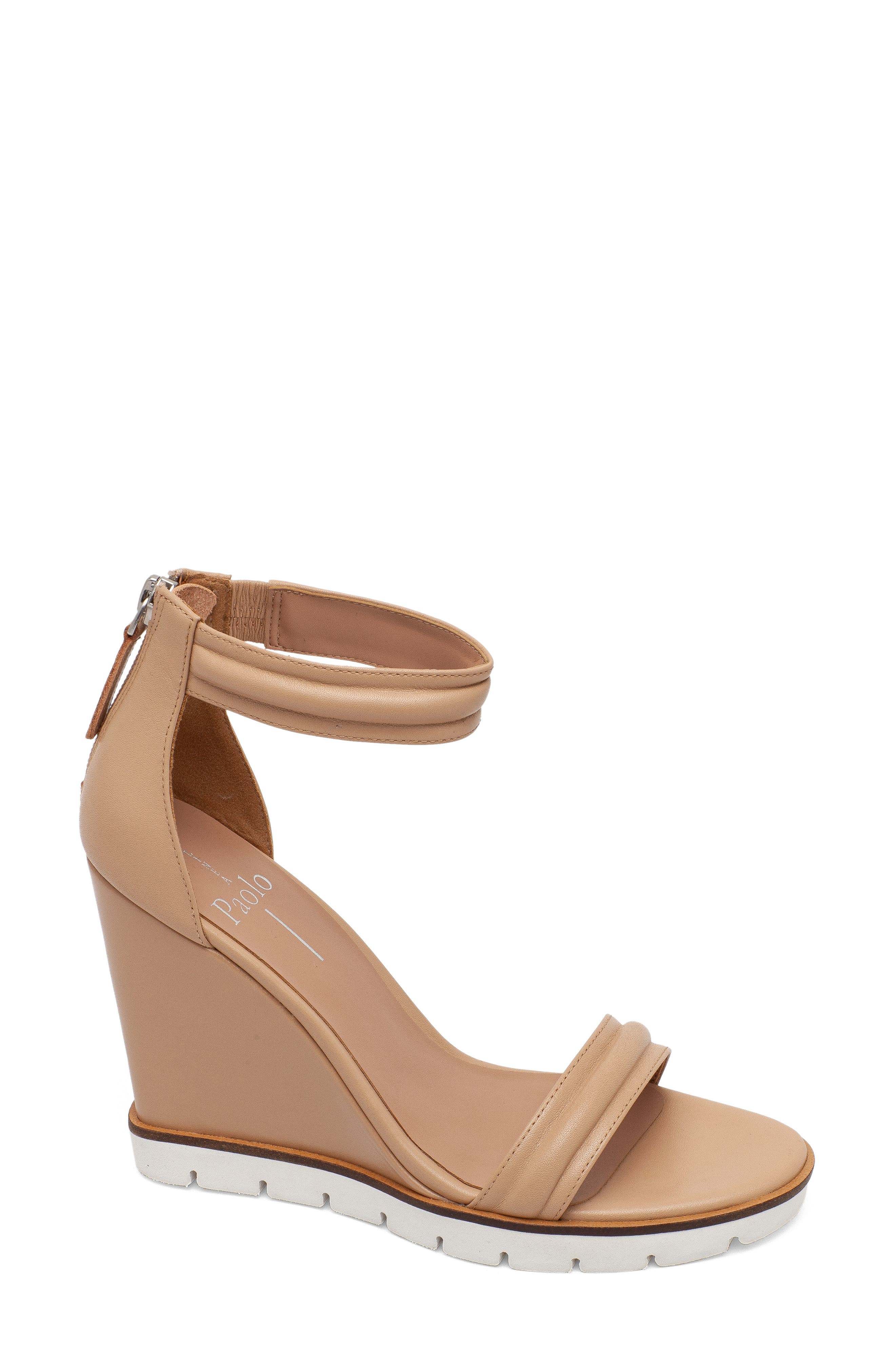 brown leather wedge