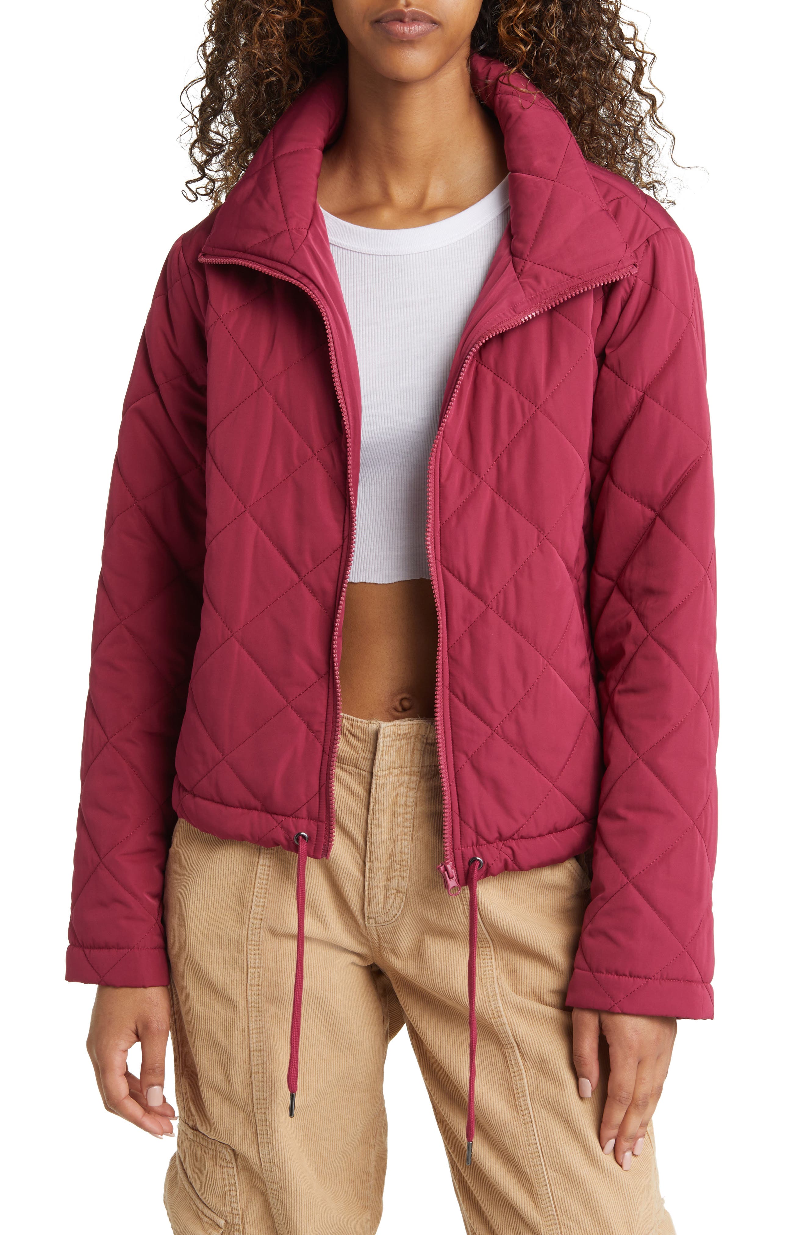 Diamond Quilted Zip Jacket