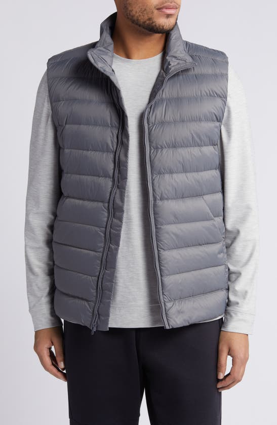 Shop Reigning Champ Water Repellent 750 Fill Power Down Vest In Carbon