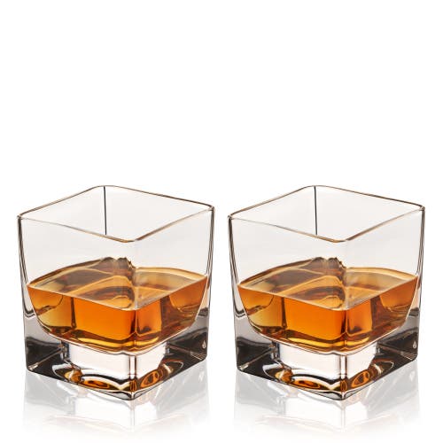 Viski Braque Crystal Rocks Glasses Set Of 2 In Clear