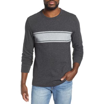 Faherty Slub Stripe Long Sleeve T-Shirt, Grey