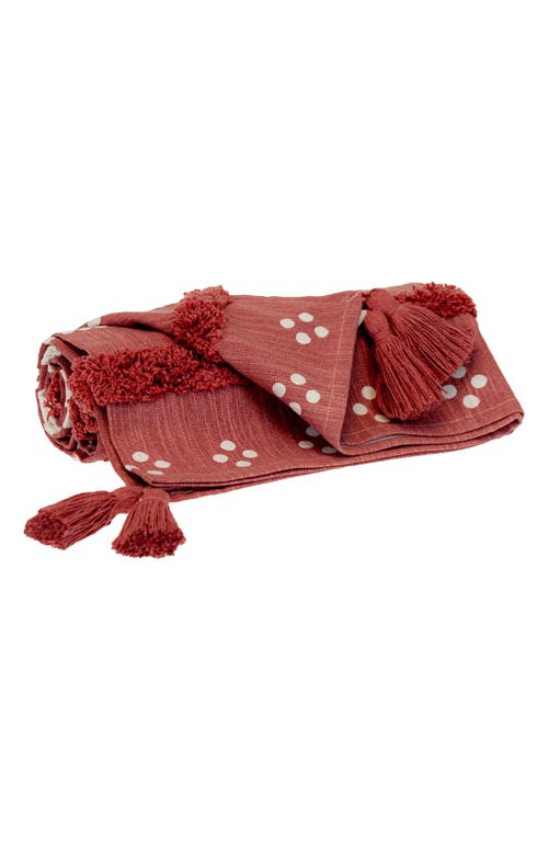 Parkland Collection Niko Geometric Tassel Trim Throw Blanket In Pink