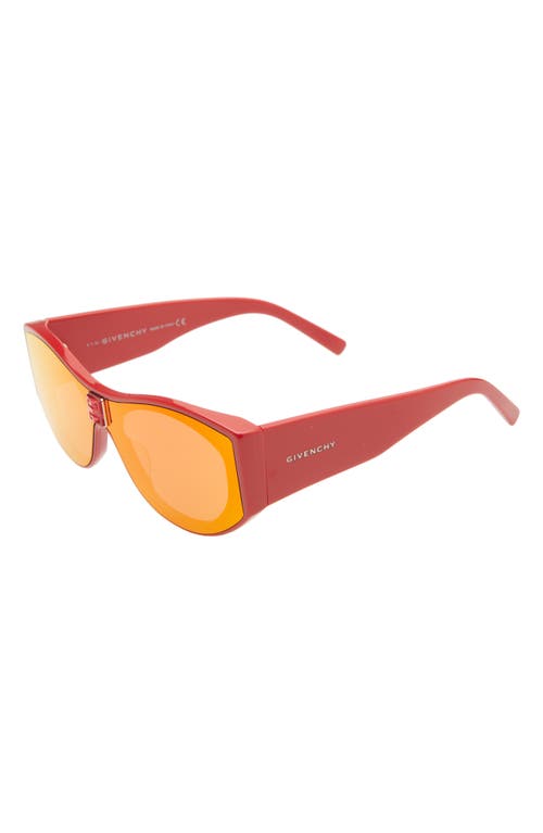 Shop Givenchy Shield Sunglasses In Shiny Red/bordeaux Mirror