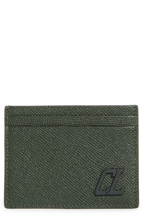 Shop Christian Louboutin Groovy Calfskin Card Holder In E710 Tennessee/tennessee