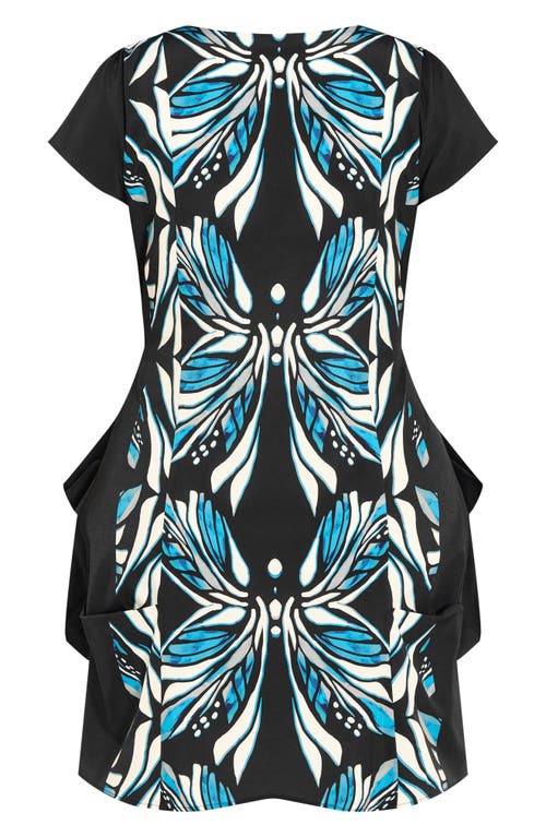 City Chic Nadia Zip Sheath Dress In Teal/ Black Mir Flightdnu