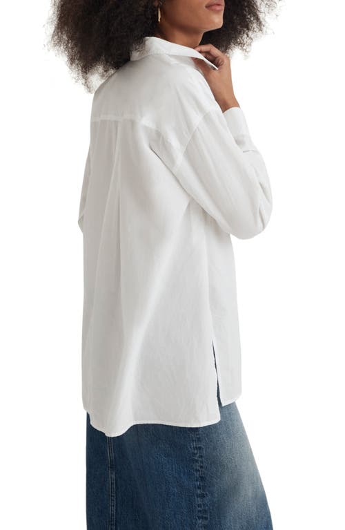 Madewell The Oversize Straight Hem Signature Poplin Shirt In Eyelet White
