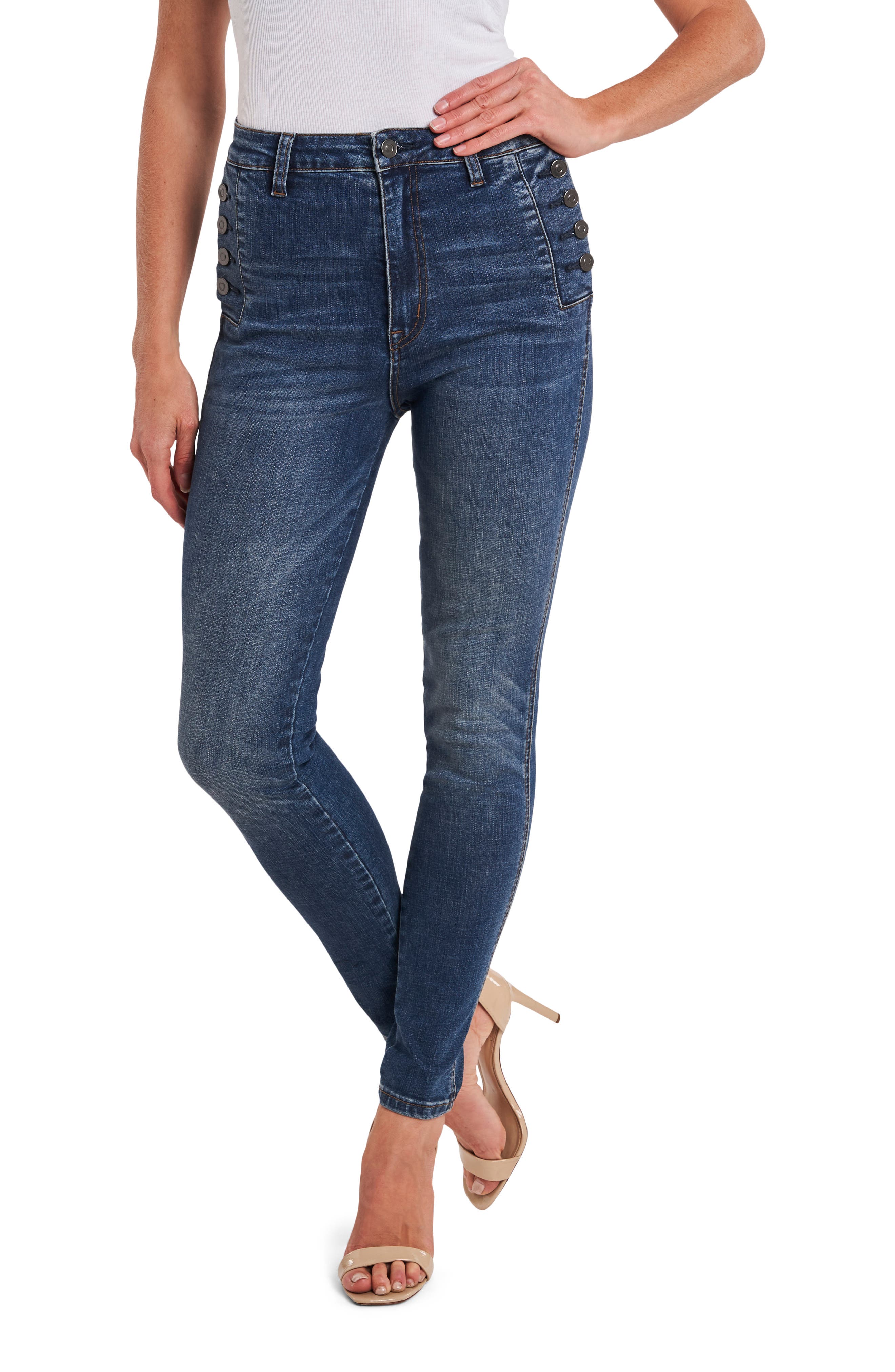 Women's Cece Button Pocket High Waist Jeans Women's Cece Button Pocket High Waist Jeans