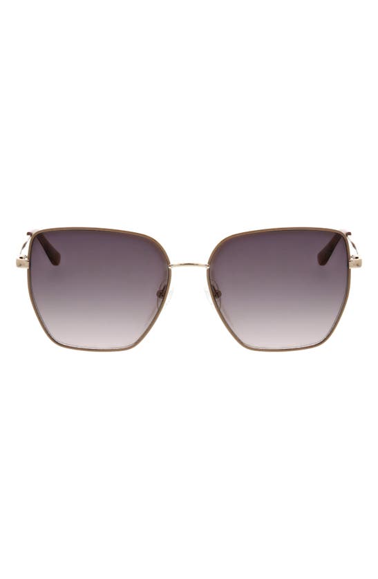 Oscar De La Renta Oversize Sunglasses In Gold/neutral