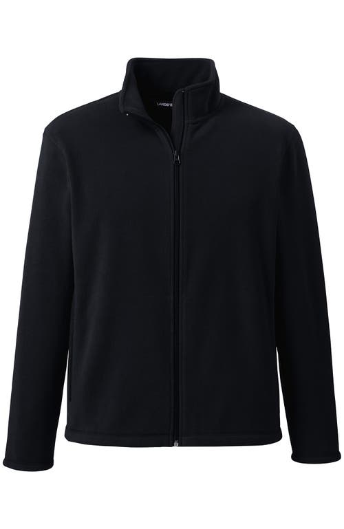 Shop Lands' End Full-zip Mid-weight Fleece Jacket In Black