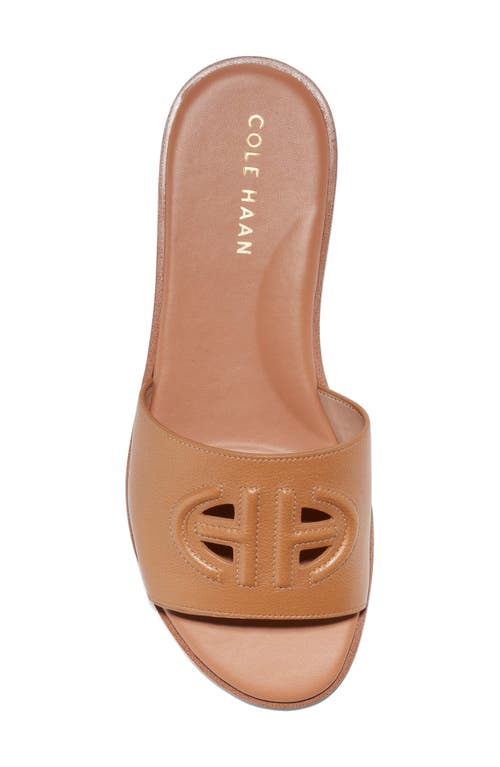 Cole Haan Flynn Logo Slide Sandal In Pecan Leather