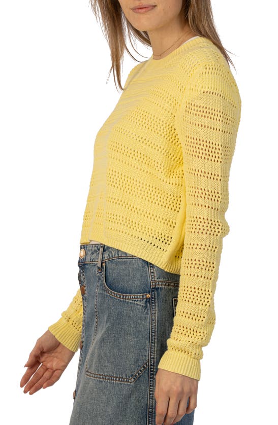 Shop Kut From The Kloth Open Stitch Crop Sweater In Sunshine