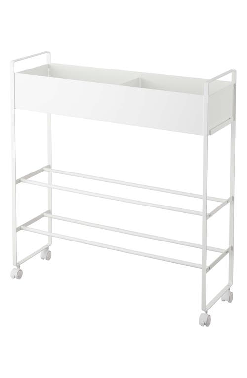 Yamazaki Rolling Entryway Storage Shelf In White