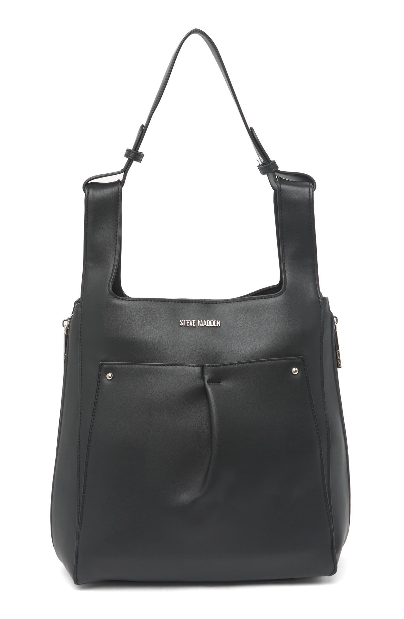 Steve Madden Baubri Pleated Pocket Shopper In Black