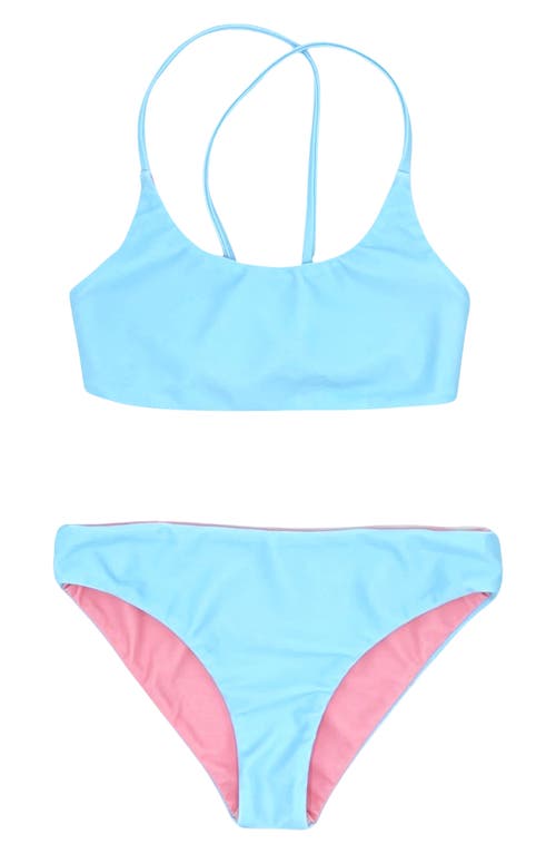 Feather 4 Arrow Kids' Waverly Reversible Two-Piece Swimsuit in Cbl Blue Pink