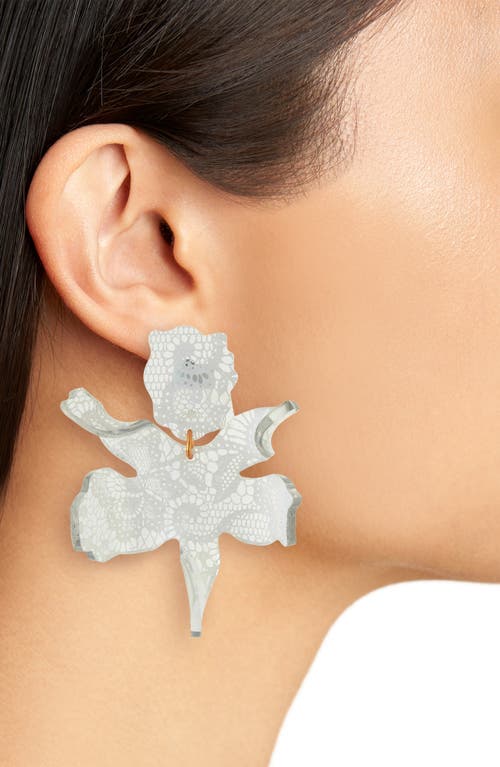 Shop Lele Sadoughi Paper Lily Drop Earrings In Ivory Vintage Lace