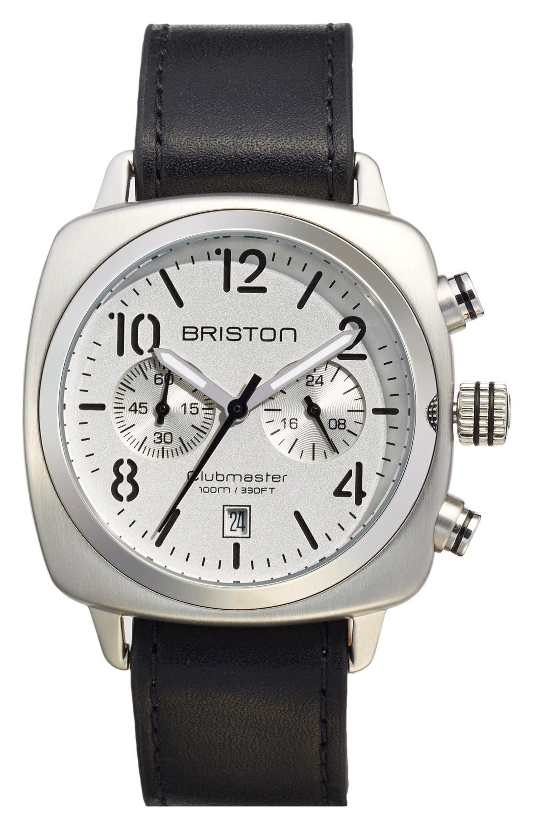 Briston Watches Chronograph Leather Strap Watch, 40mm Nordstrom