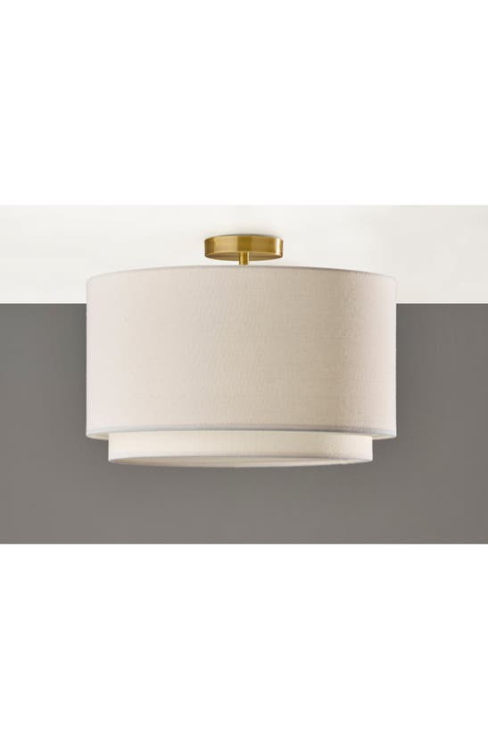 Shop Adesso Lighting Finley Flush Mount Ceiling Light Fixture In Antique Brass