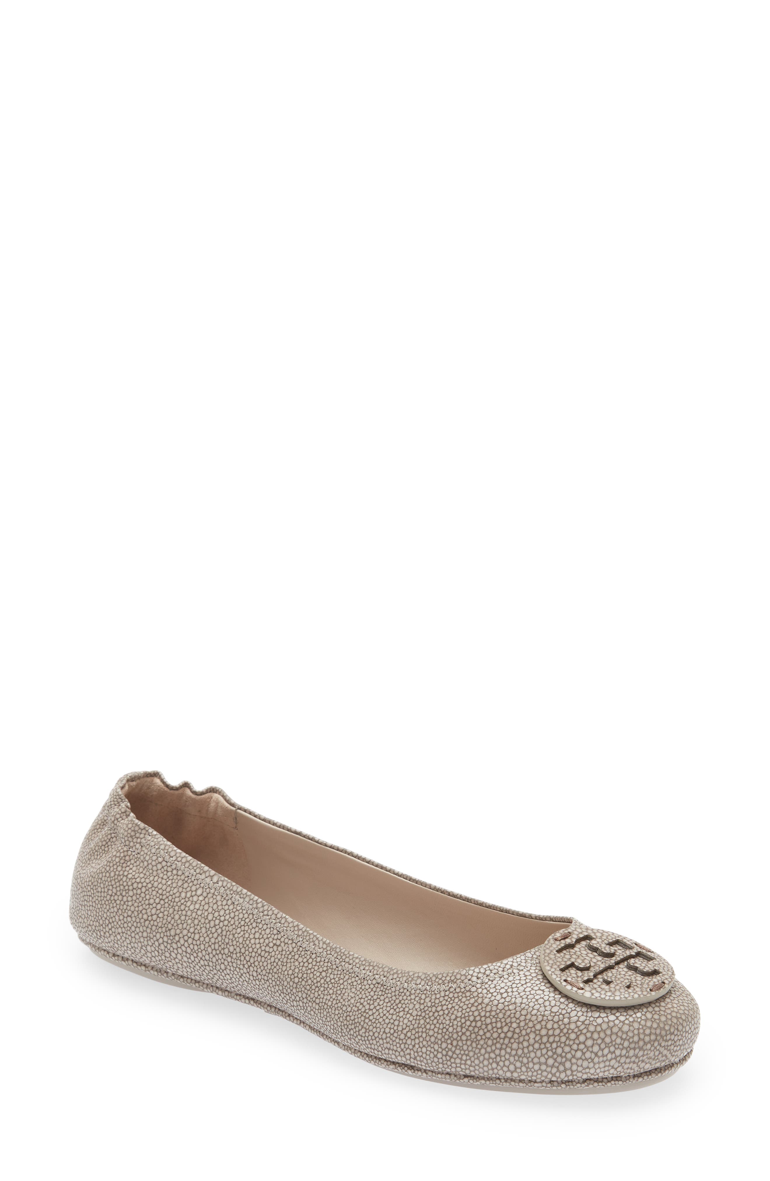 tory burch minnie travel ballet flat silver