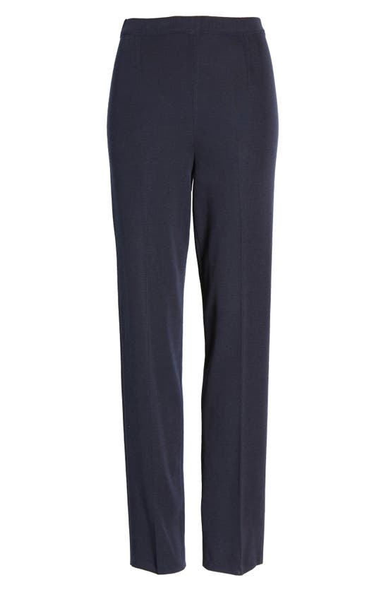 Ming Wang Straight Leg Knit Pants In Indigo