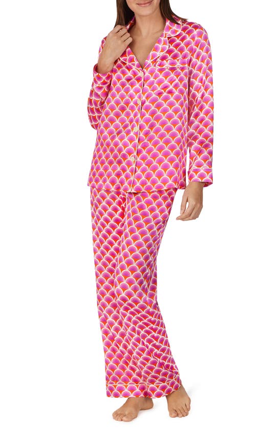 Bedhead Pajamas X Trina Turk Print Silk Pajamas In Scallop