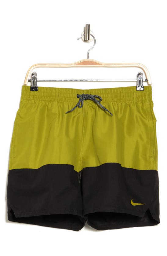 Nike Colorblock Drawstring Volley Shorts In Moss