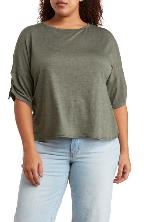 Cinched Sleeve Top (Plus)