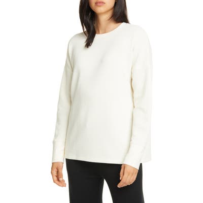 Eileen Fisher Crewneck Box Top Pullover, White