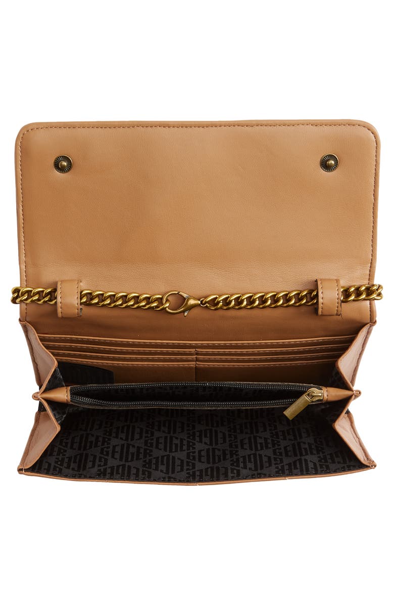 Kurt Geiger London Soho Drench Leather Wallet on a Chain, Alternate, color, Light/Pastel Brown