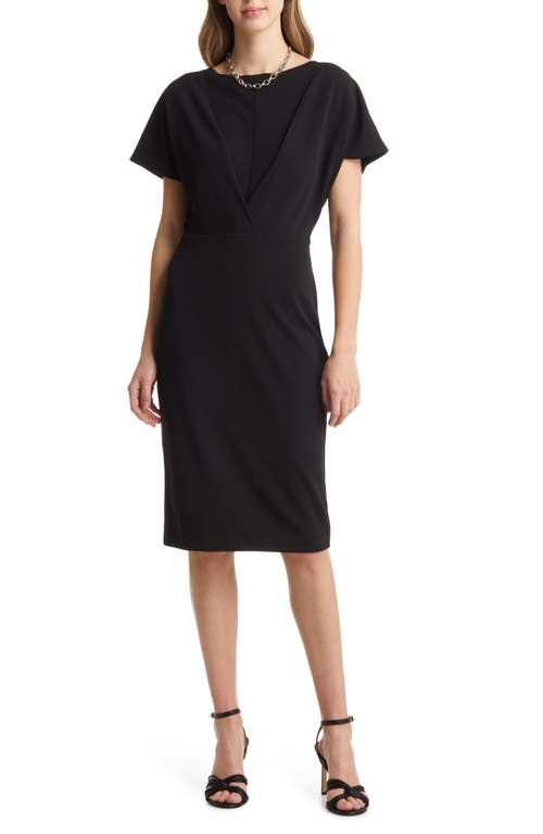 halogen(r) V-Back Cutout Sheath Dress in Black