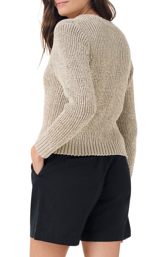 Shop Nic + Zoe Nic+zoe Openwork Knit Cardigan In Brown Rice