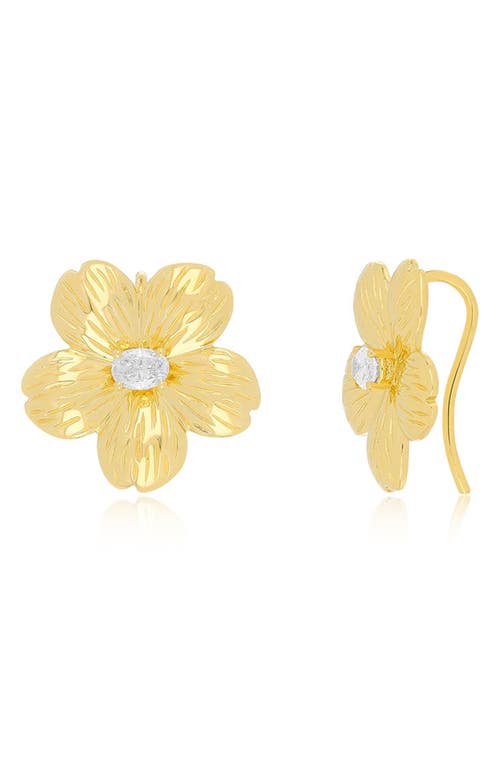 Shop Ef Collection Cherry Blossom Stud Earrings In 14k Yellow Gold