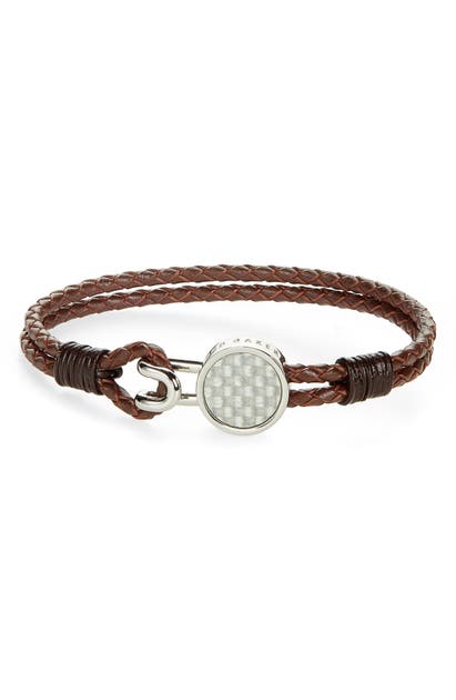 TED BAKER BRAIDED LEATHER BRACELET,MXG-METTA-DC9M
