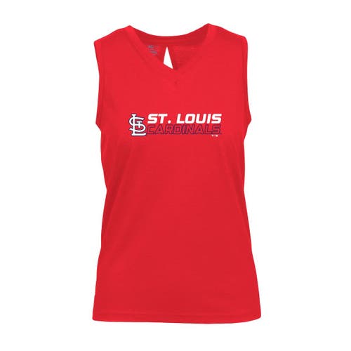 Women's Levelwear Red St. Louis Cardinals Paisley Chase V-Neck Tank Top